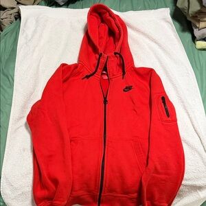 Nike Bright Red Hoodie with Black Logo